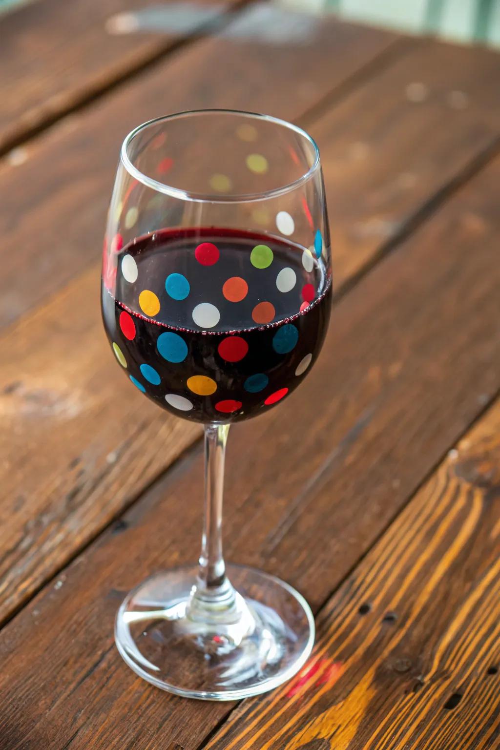 Polka dots give a fun elegance to your glassware.