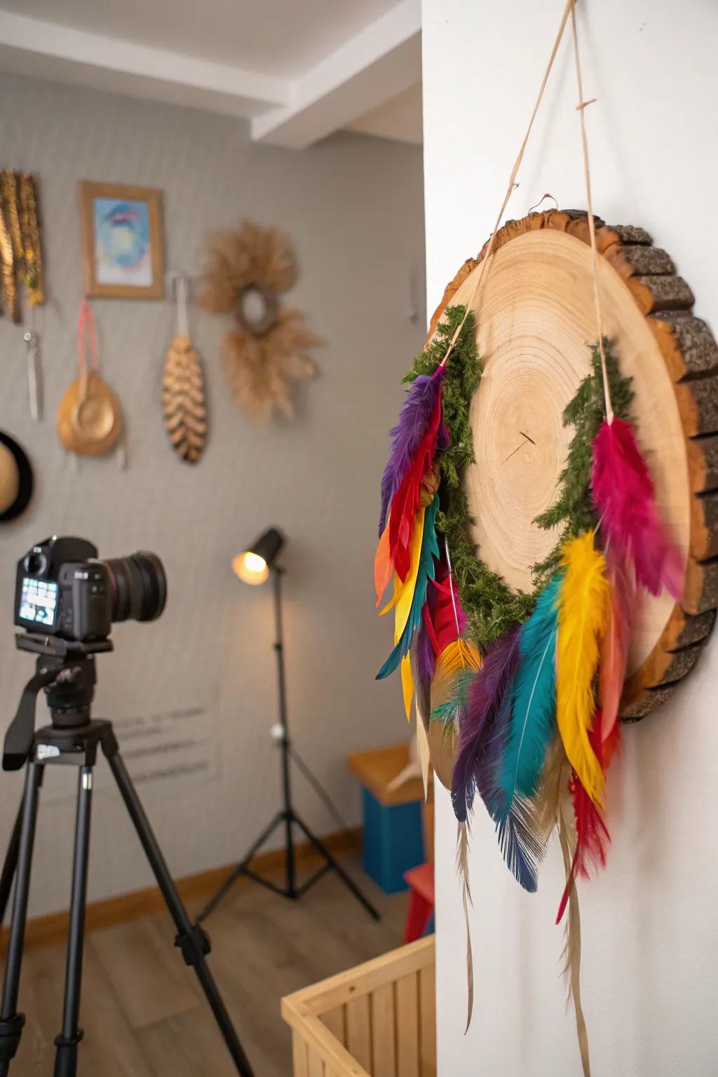 Wood rounds and quill beauty that introduces a whimsical ingredient.