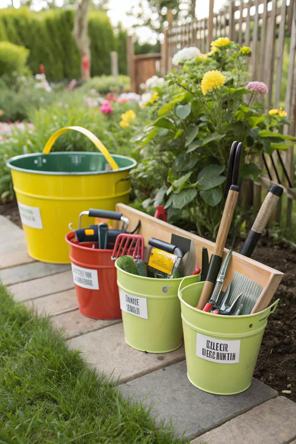 Upcycled tool organization offers an eco-friendly and stylish solution.