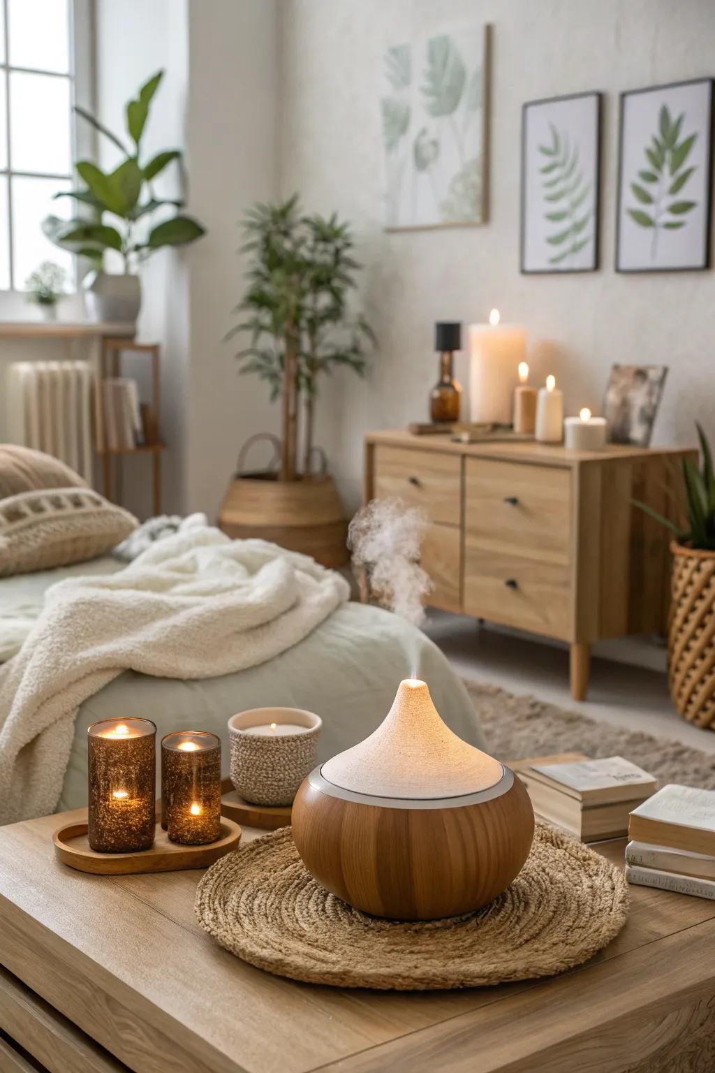 Fragrance diffusers contribute an aromatic level of peace of mind.