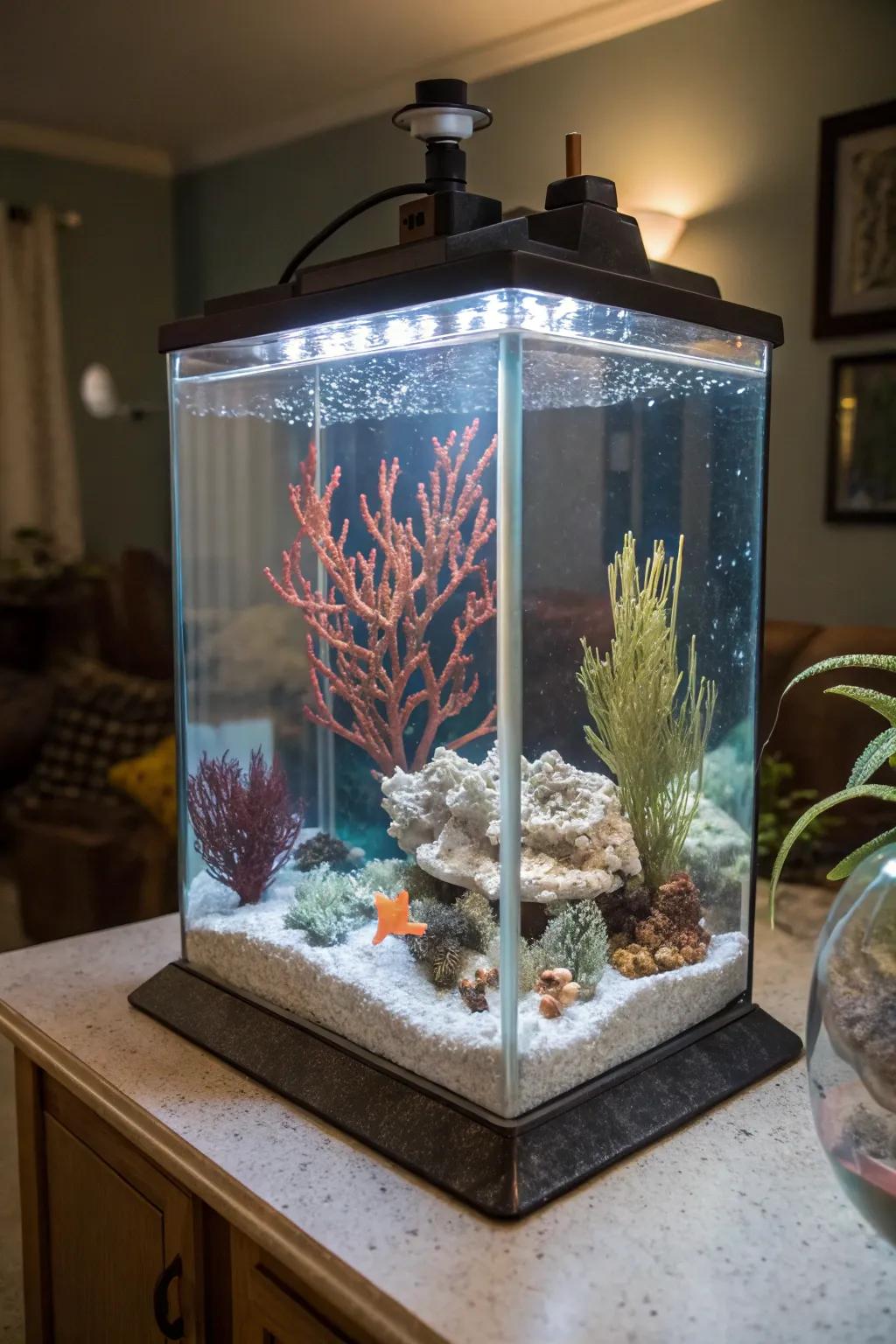 An aquatic sculpture exhibit infuses an artistic nuance into your tank.