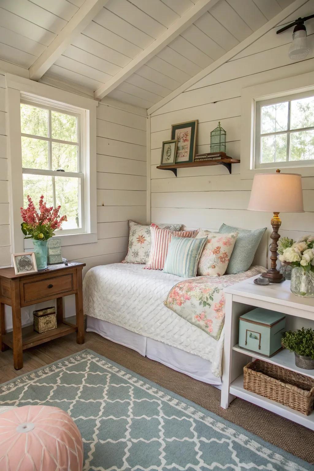 Offer guests a cozy and private area with a shed visitor room.