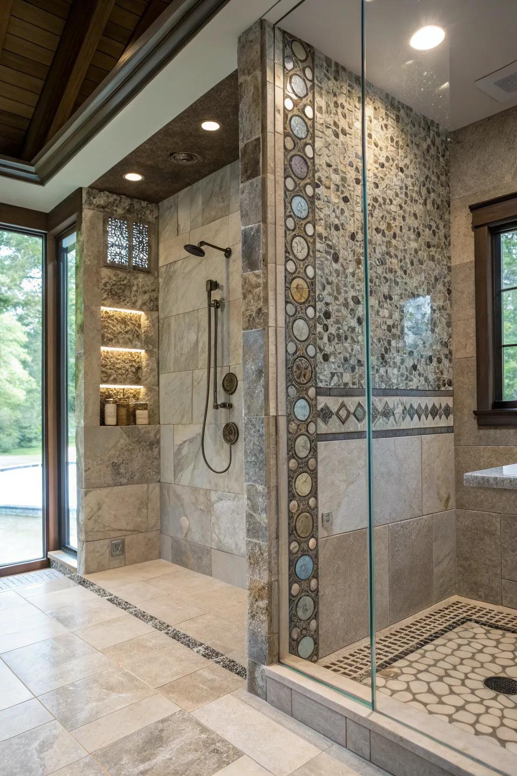 Blending substances contributes an opulent and idiosyncratic charm to your shower precinct.