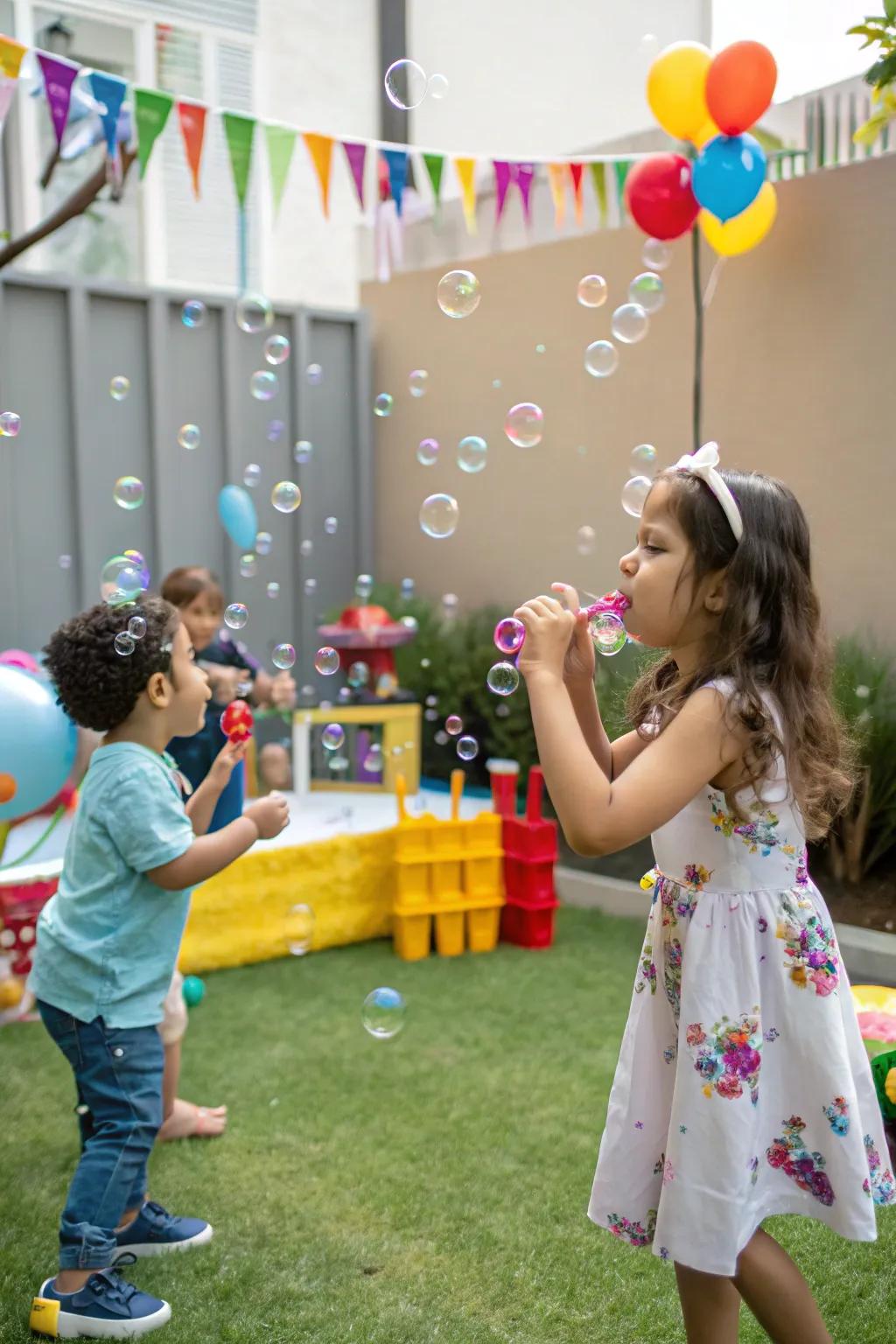 A bubble corner brings magic and joy to a child's birthday party.