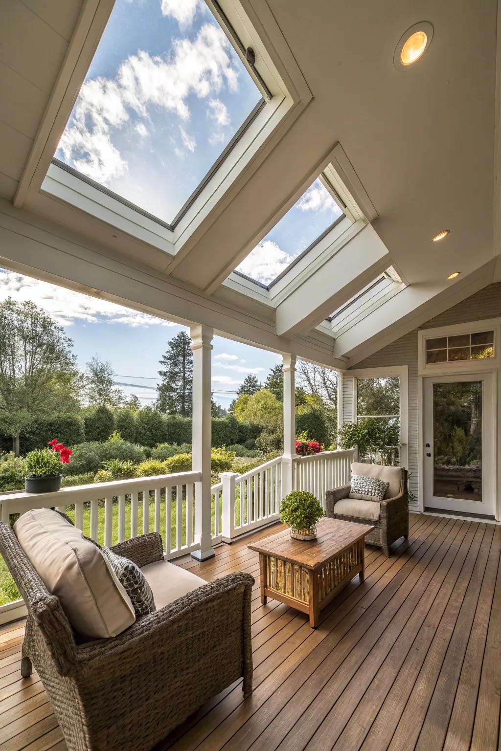 Rooflights offering a celestial view and added brightness.