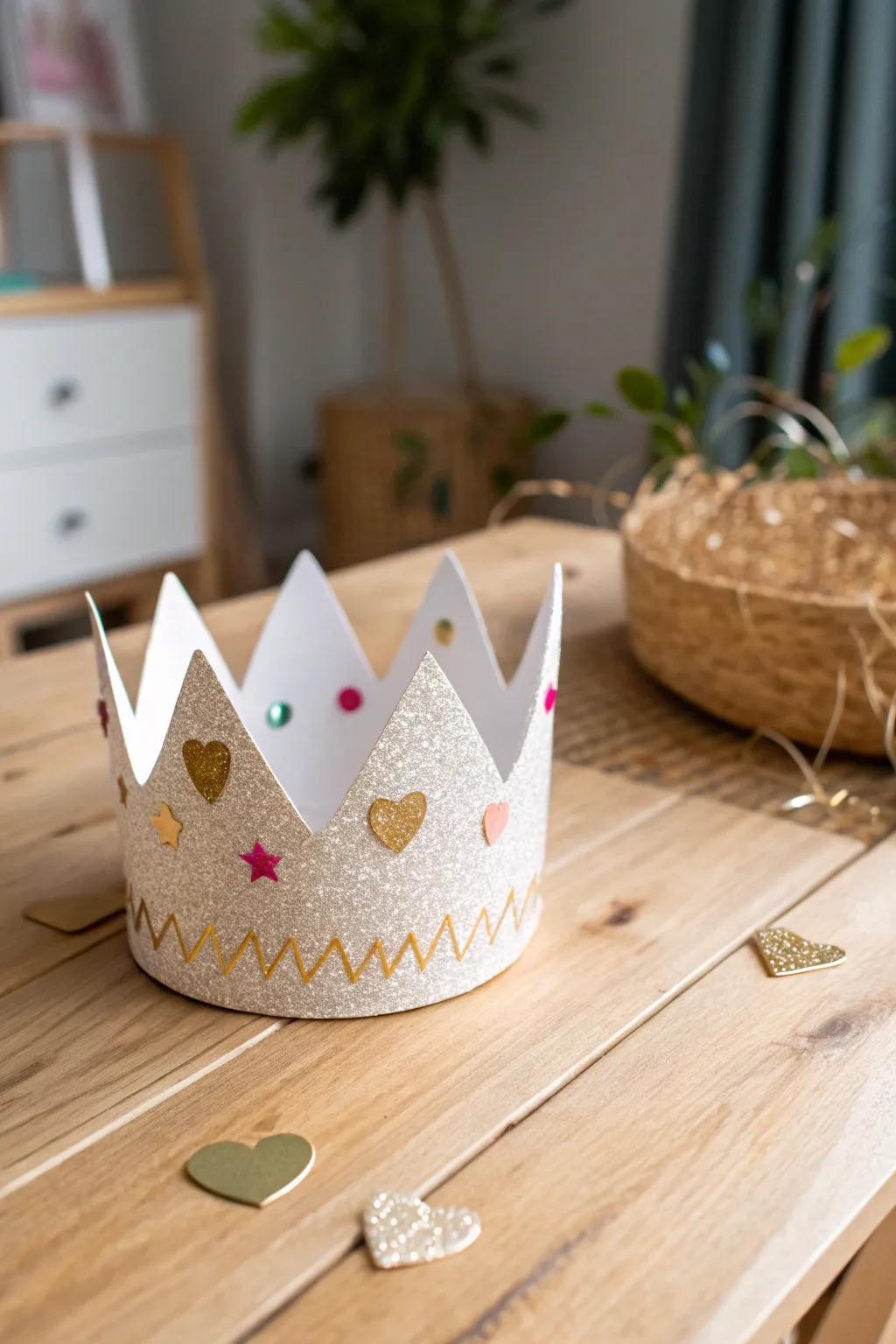 Crafted with love: A minimalist paper crown fit for your little royal.