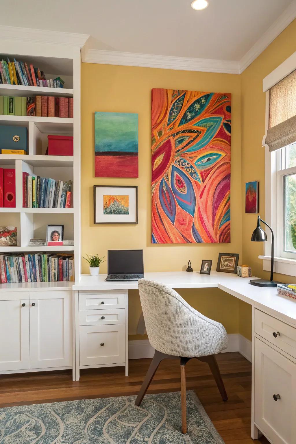 Oil stick shapes offer rich color and surface.