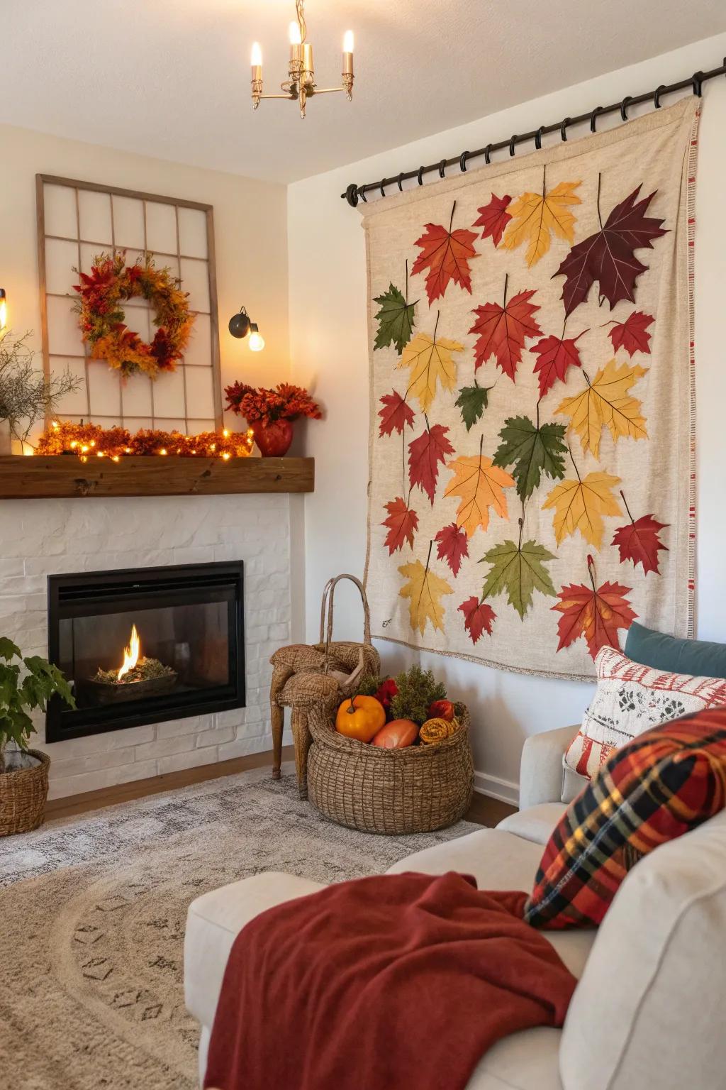 Seasonal tapestries keep decor fresh.