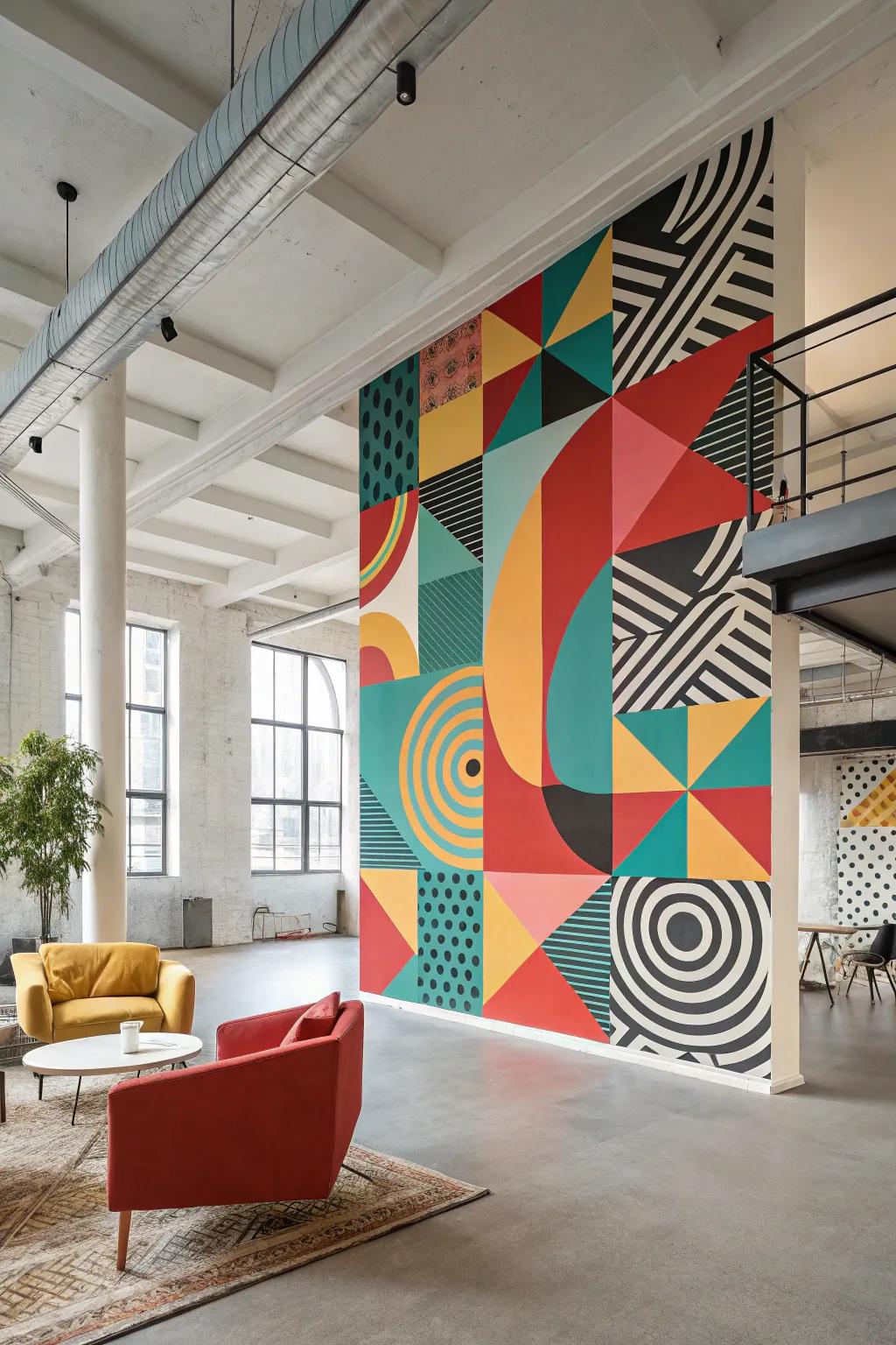 Unleash your creativity with abstract wall covering designs.