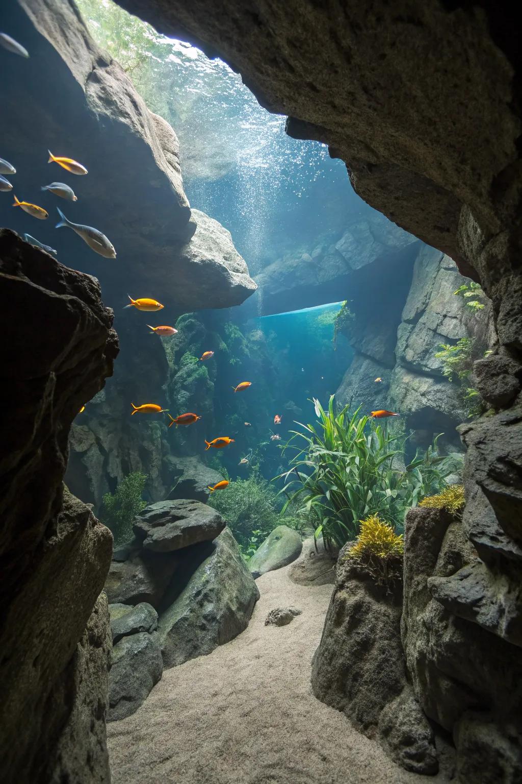 A subterranean cavern setting invokes both mystery and appeal.