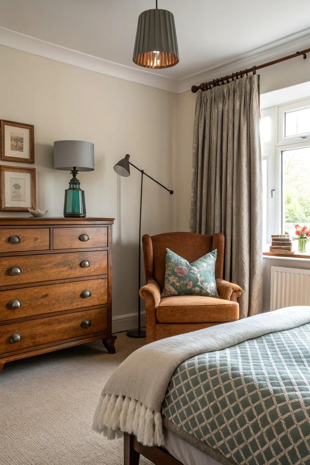 Vintage pieces bring charm and personality to your artistic space.