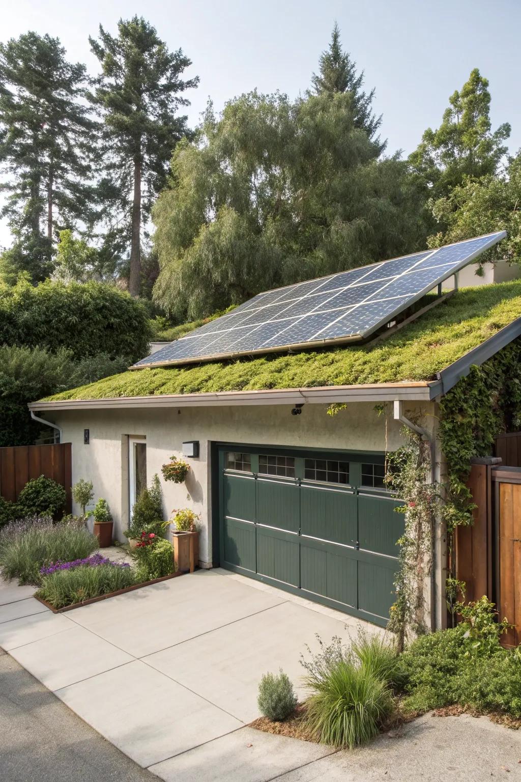 An eco-conscious garage blueprint that integrates sustainability with modern aesthetics.
