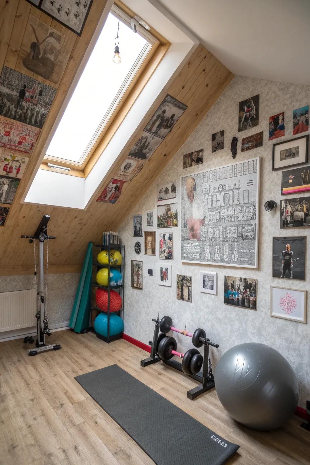 Personalized wall art introduces inspiration to your workout space.
