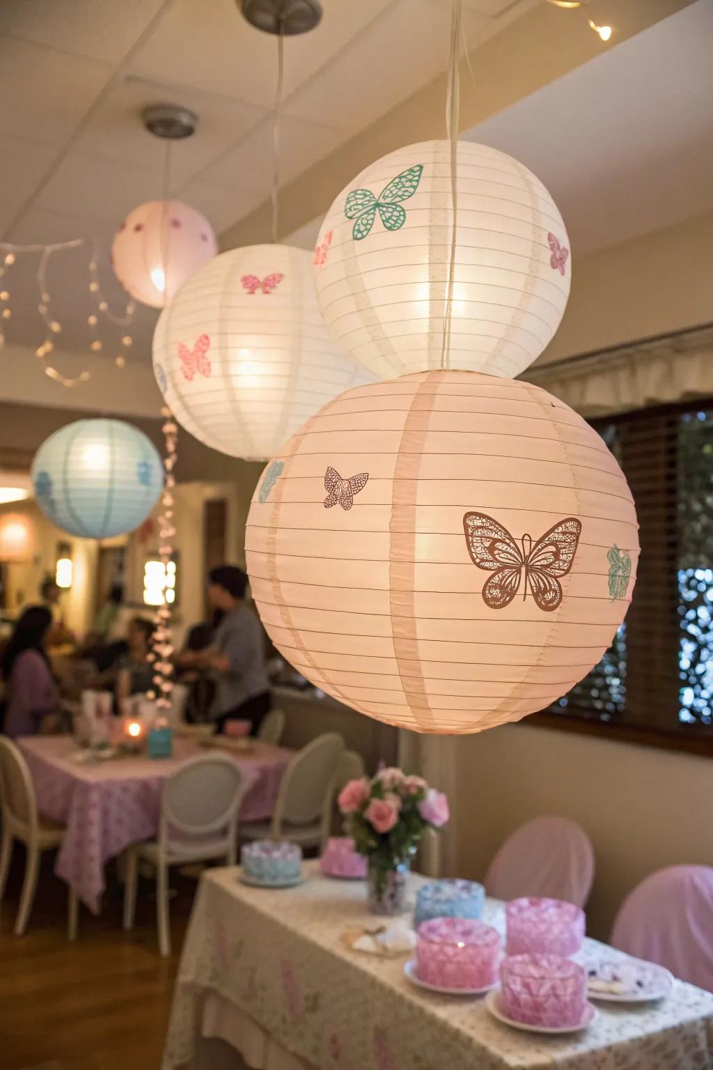 Insect lights create an enchanting and fanciful ambiance.