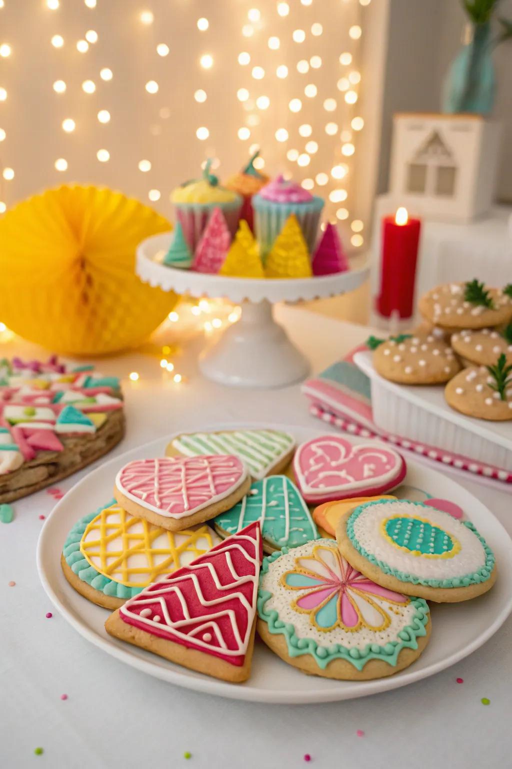 Delectable bespoke biscuits as a sweet indulgence.