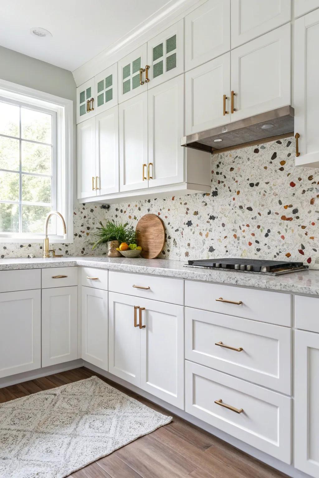 Terrazzo tiles offer a playful mix of colors.