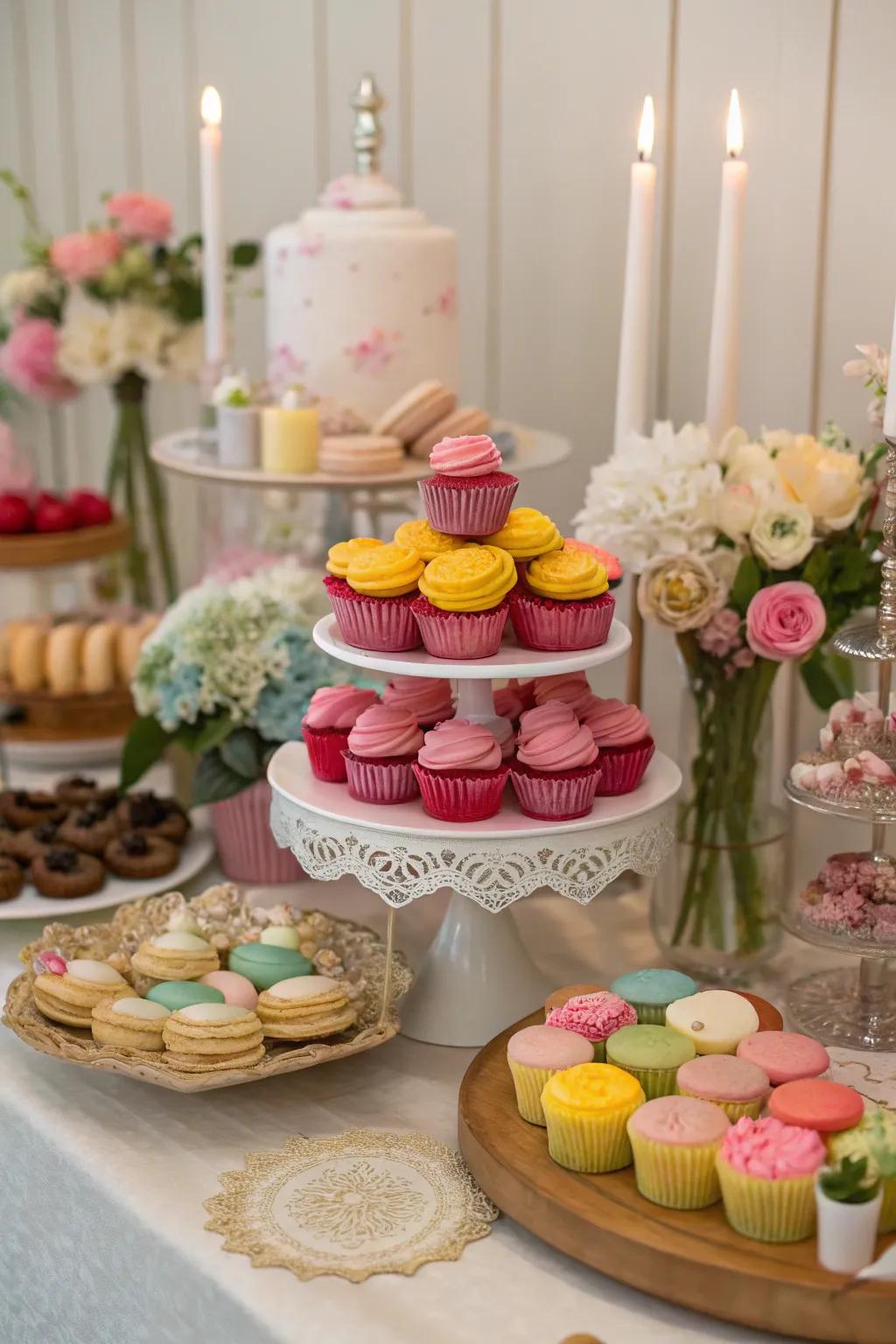 A themed sweet display provides both visual and culinary delight.