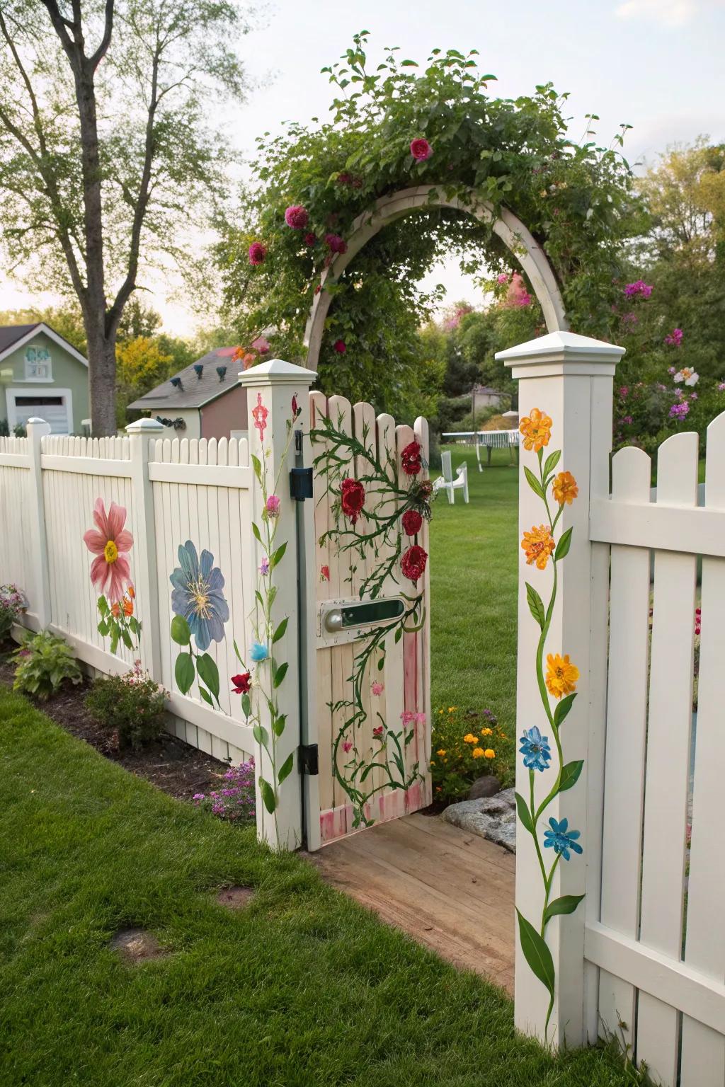 A garden gate illusion adds depth and charm to your fence.