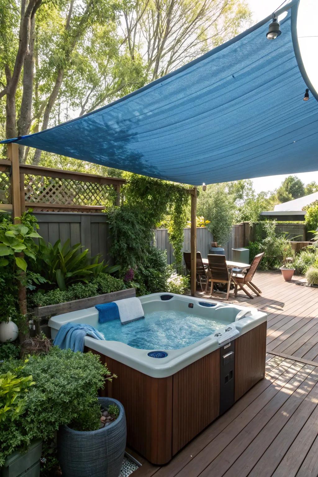 Shadow sails offer a chic way to add privacy and protection from the sun.