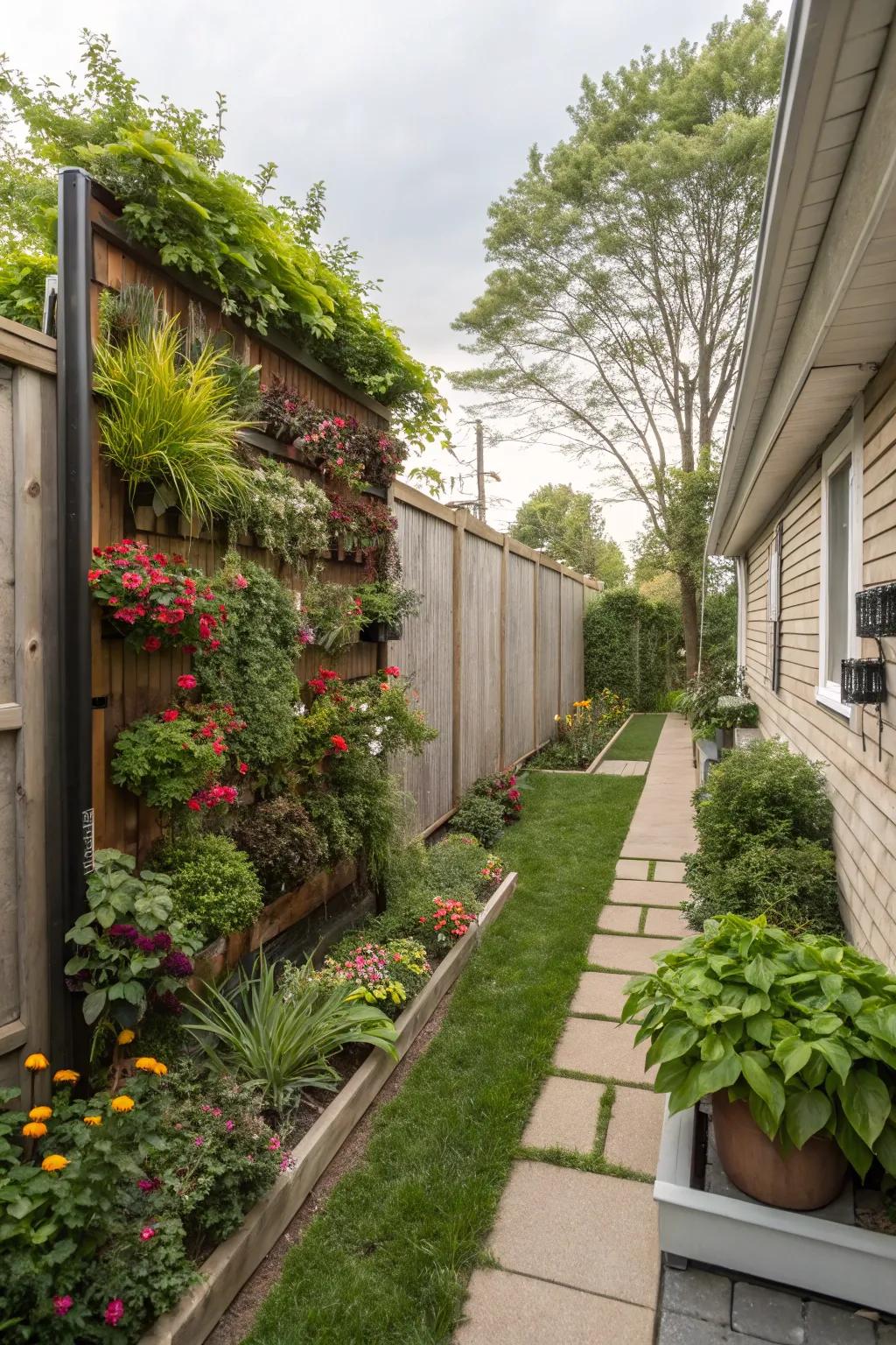 Upright gardens furnish seclusion in limited spaces.