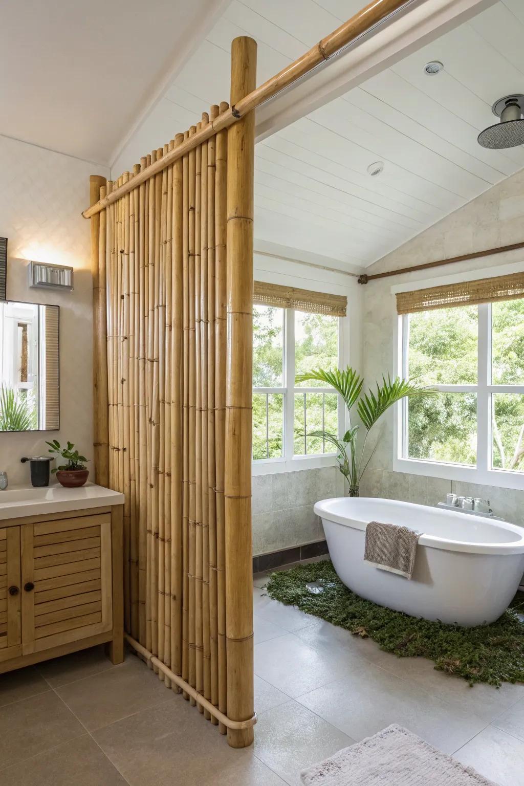 Bamboo dividers merge sustainability with natural beauty.