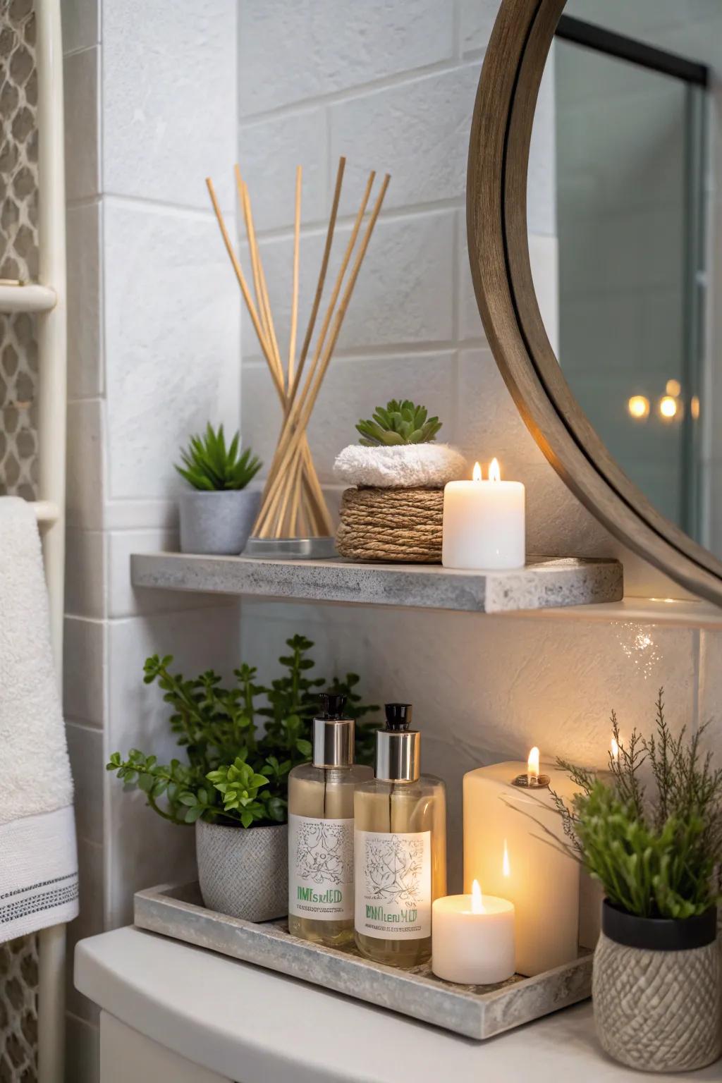 Aroma diffusers enhance the sensory experience.