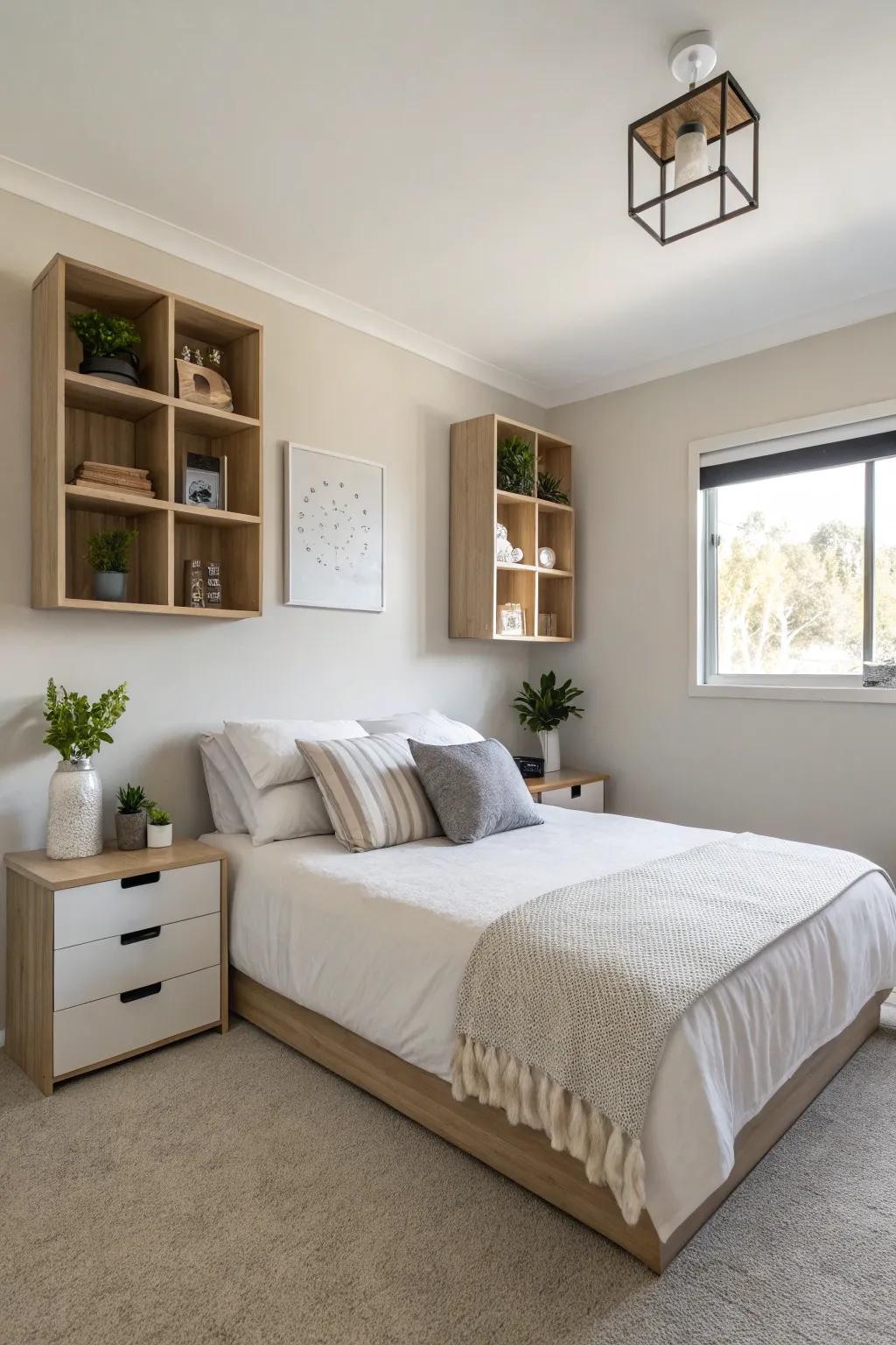 Attain a modern visual using wall cubby magic.