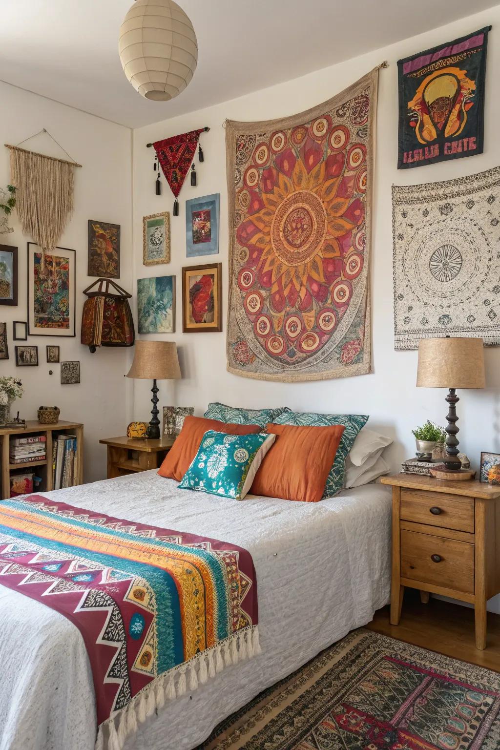 Celebrate individuality with an eclectic fabric art mix.