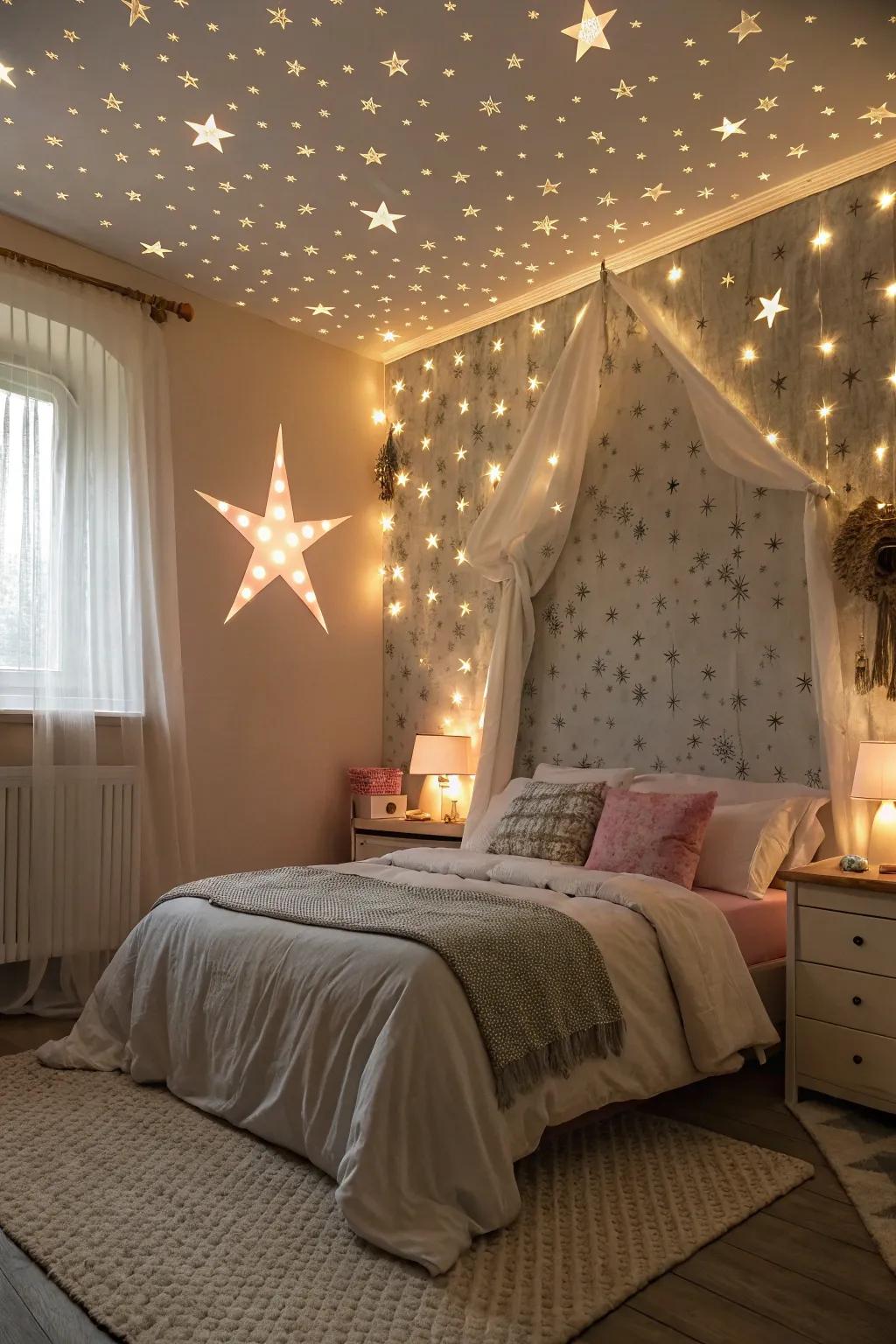 Starry schemes integrate nighttime enchantment within interior spaces.