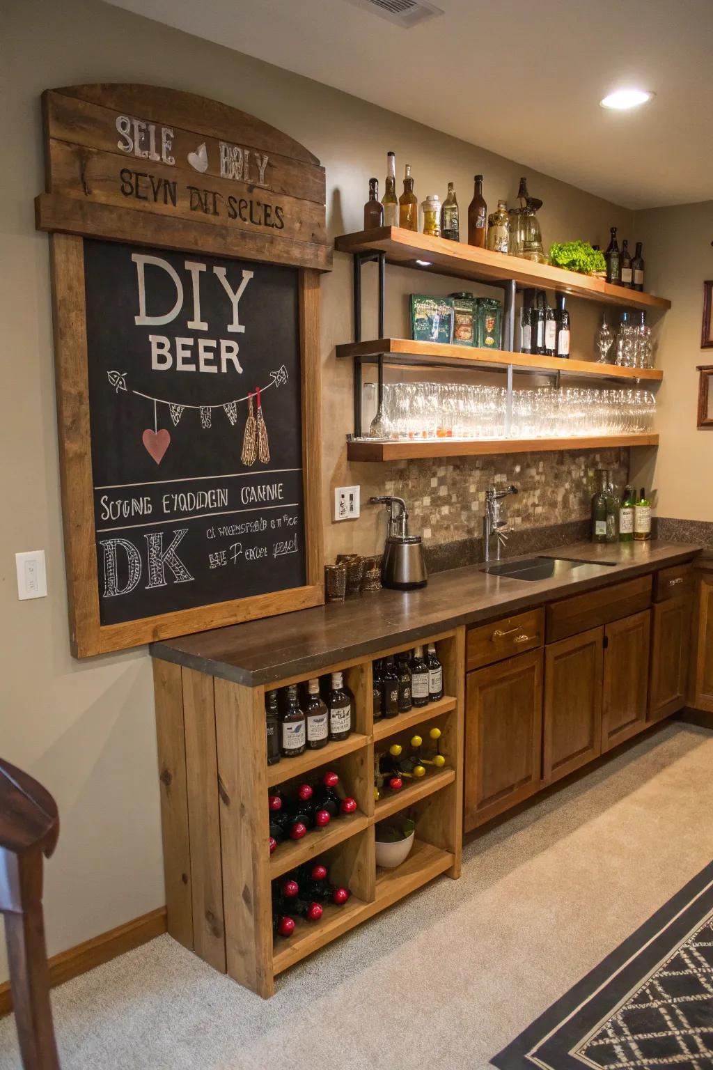 DIY brew signs introduce a unique and creative touch.