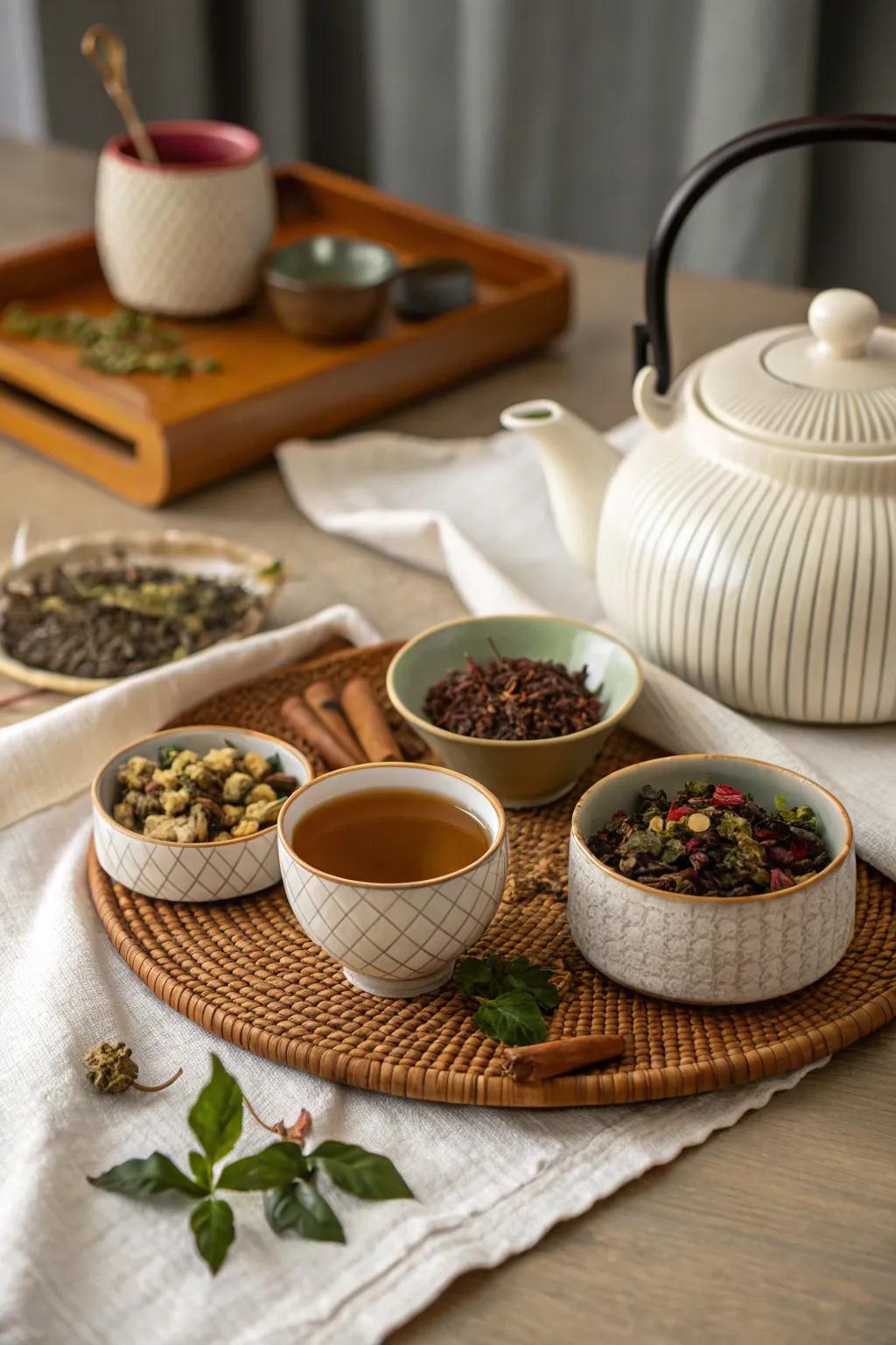 A fragrant natural steeped drink set is perfect for soothing steeped drink time rituals.