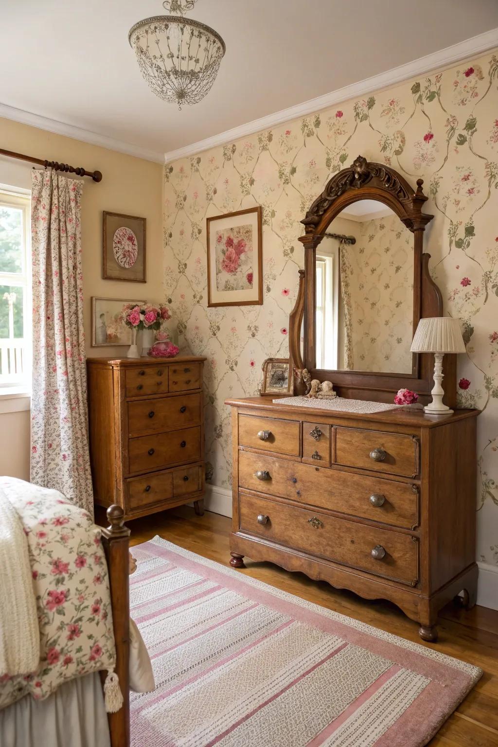 Antique features that fill the space with uniqueness and allure.