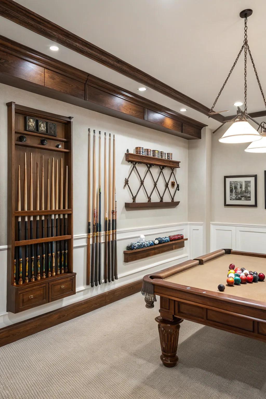 Displaying gaming accessories introduces both style and purpose.