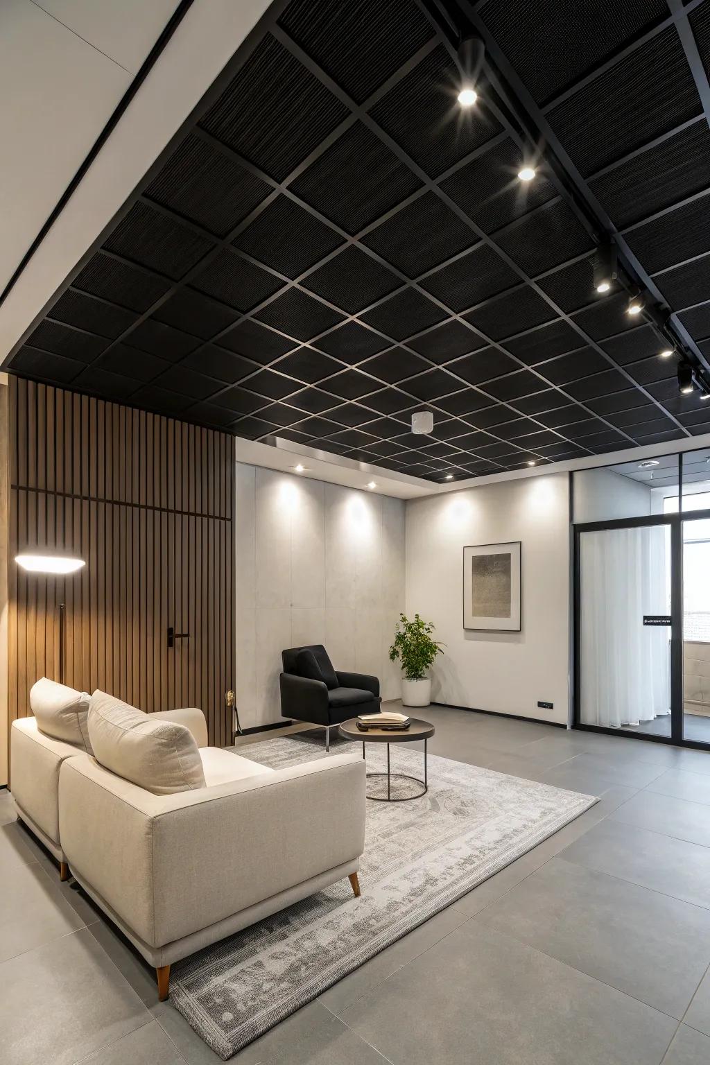A simple room where simplicity meets a dark overhead.