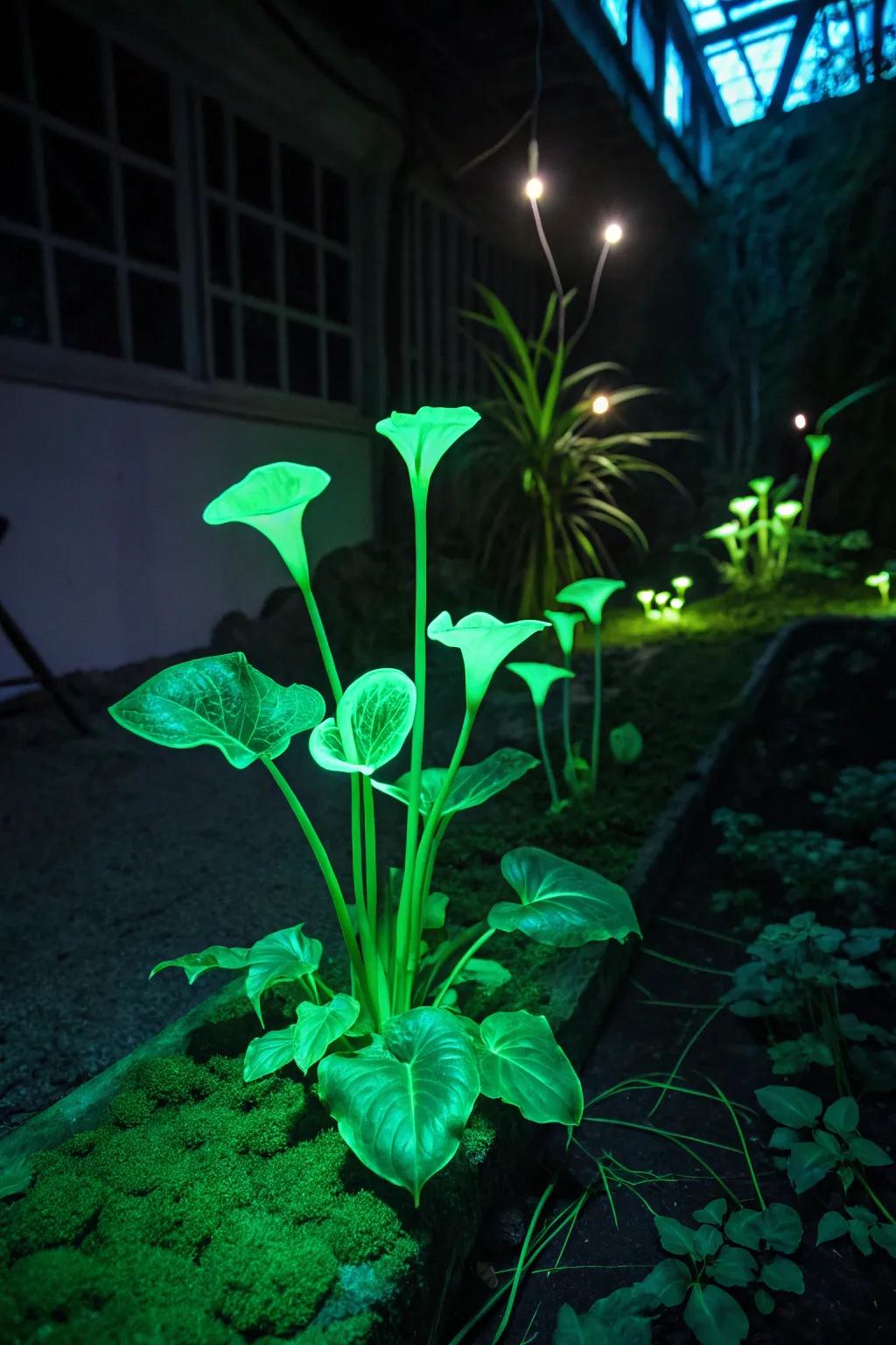 Shining plants provide a soothing, natural shimmer.