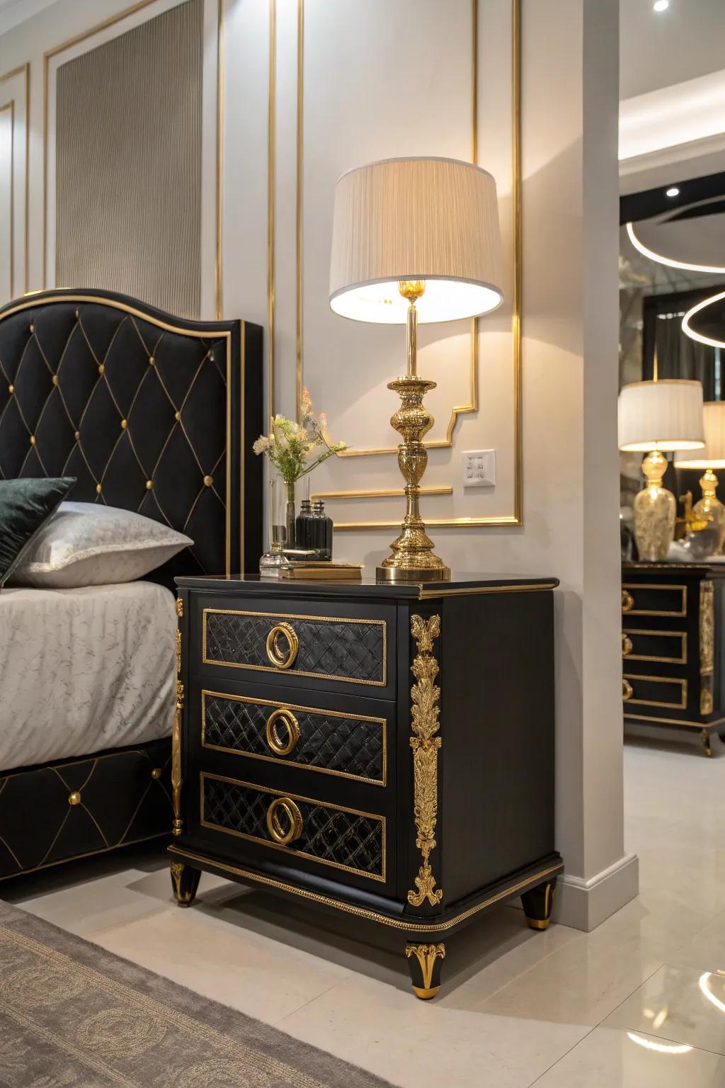 Refined bedside stands enhance both design and usefulness.