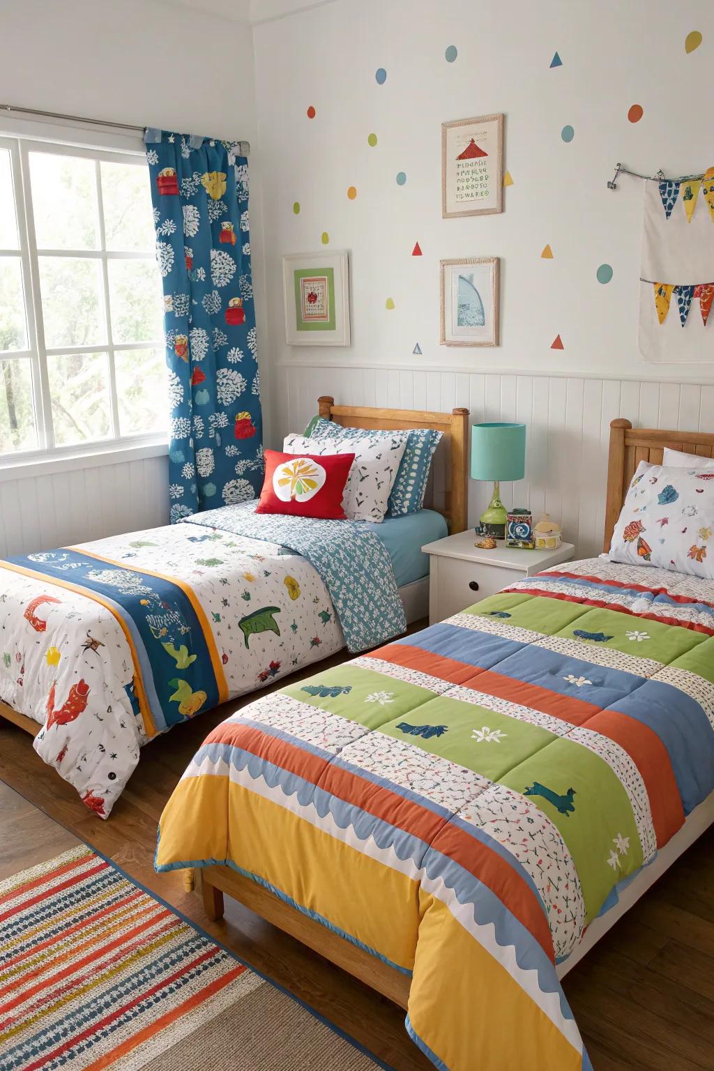 Fun bedding that can easily refresh the room's look.