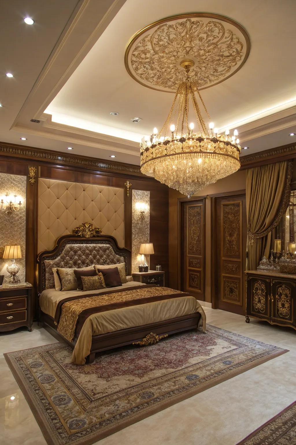 Eye-catching lights adds drama and elevates the room.