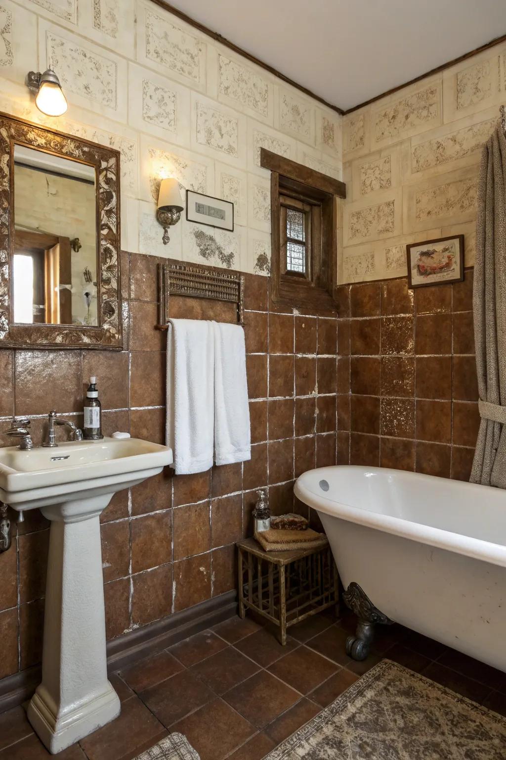 Ancient grace using weathered tiles.
