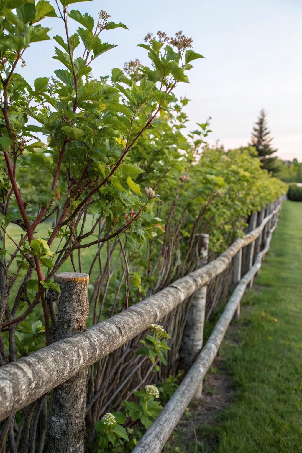 Ninebark adds texture and charm to your fence.