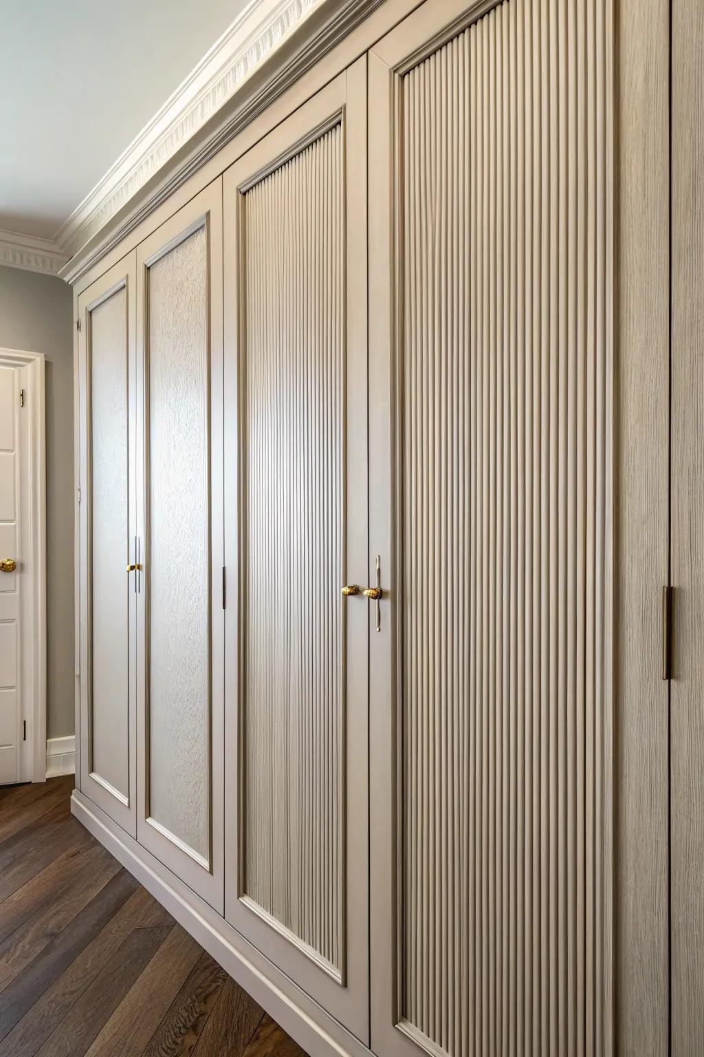 Detailed feel adds simple elegance to cabinet doors.