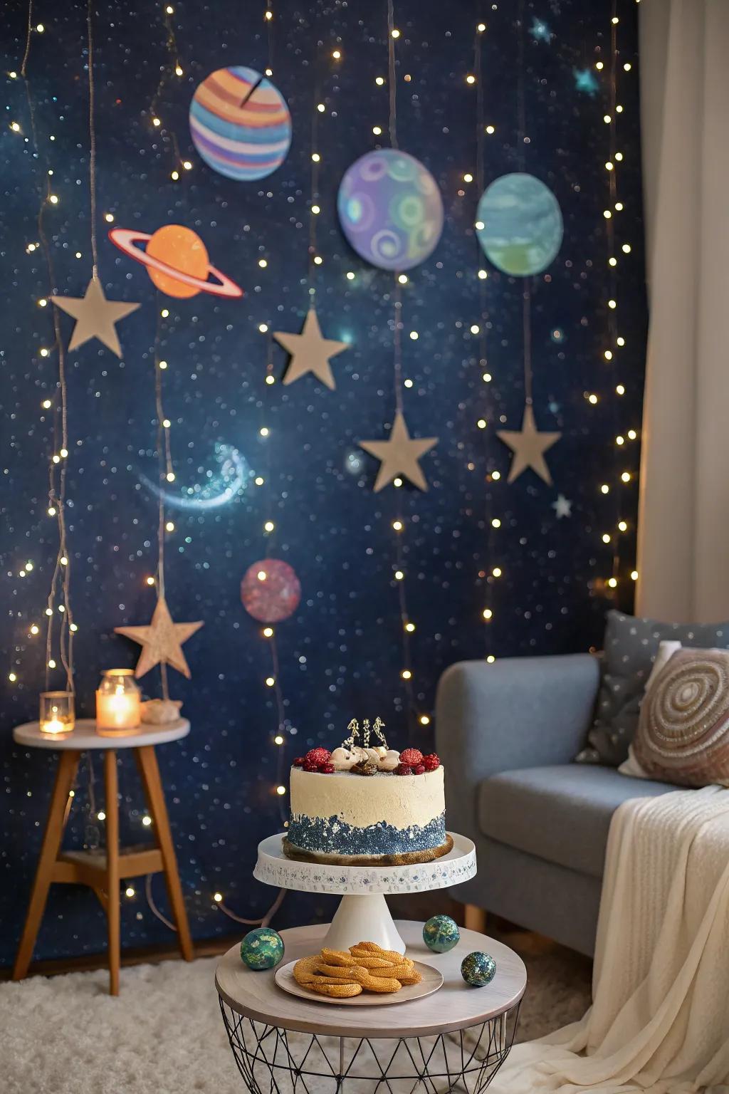 A space theme takes your cake smash to new heights.