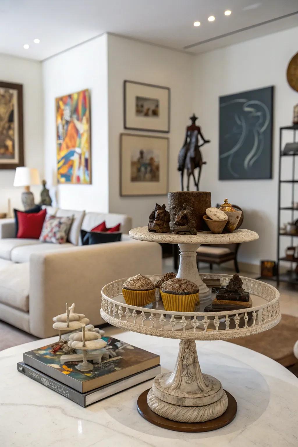 Turn your cake stand into a place for art and creativity.