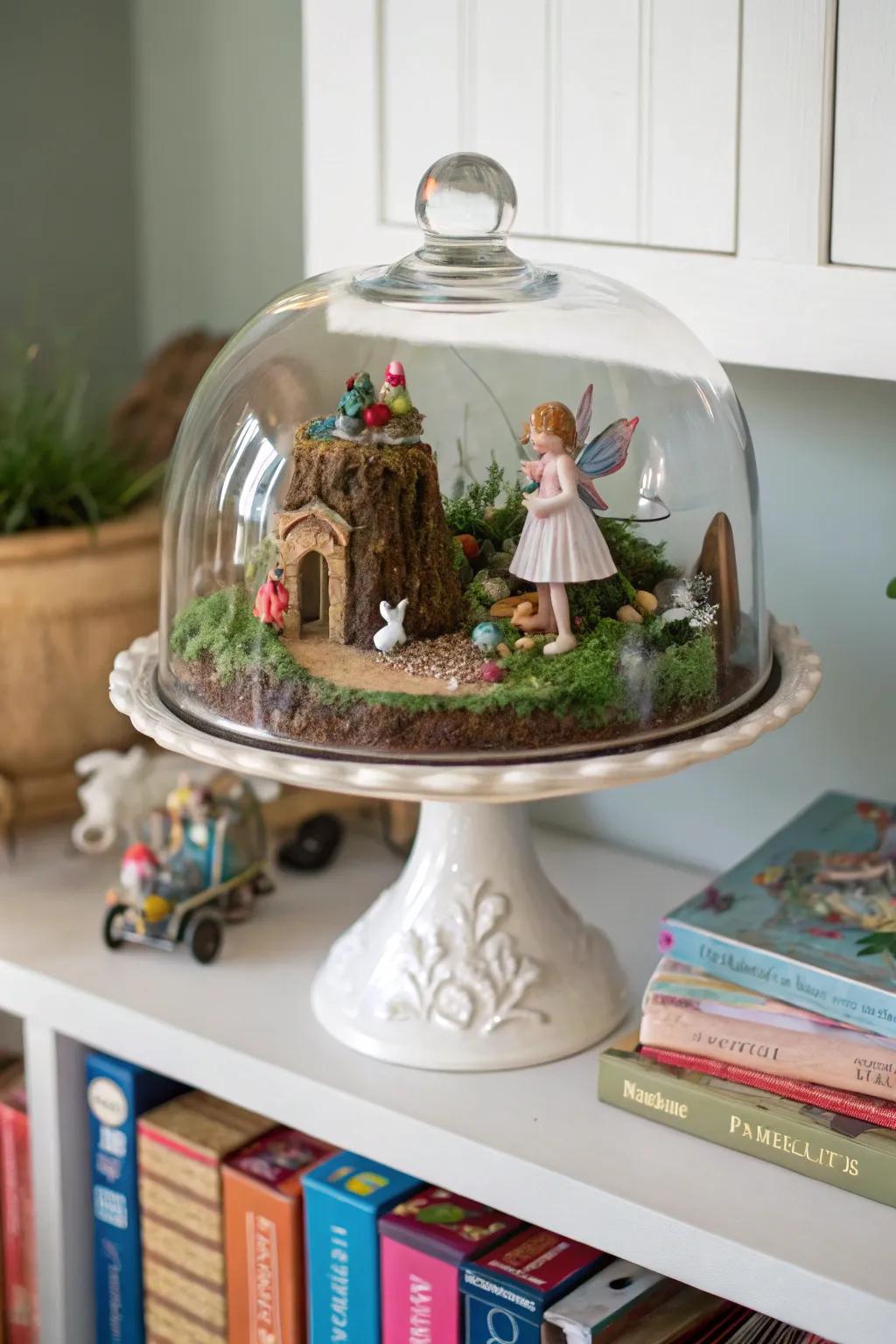 Design a whimsical fairytale world under glass for a hint of enchantment.