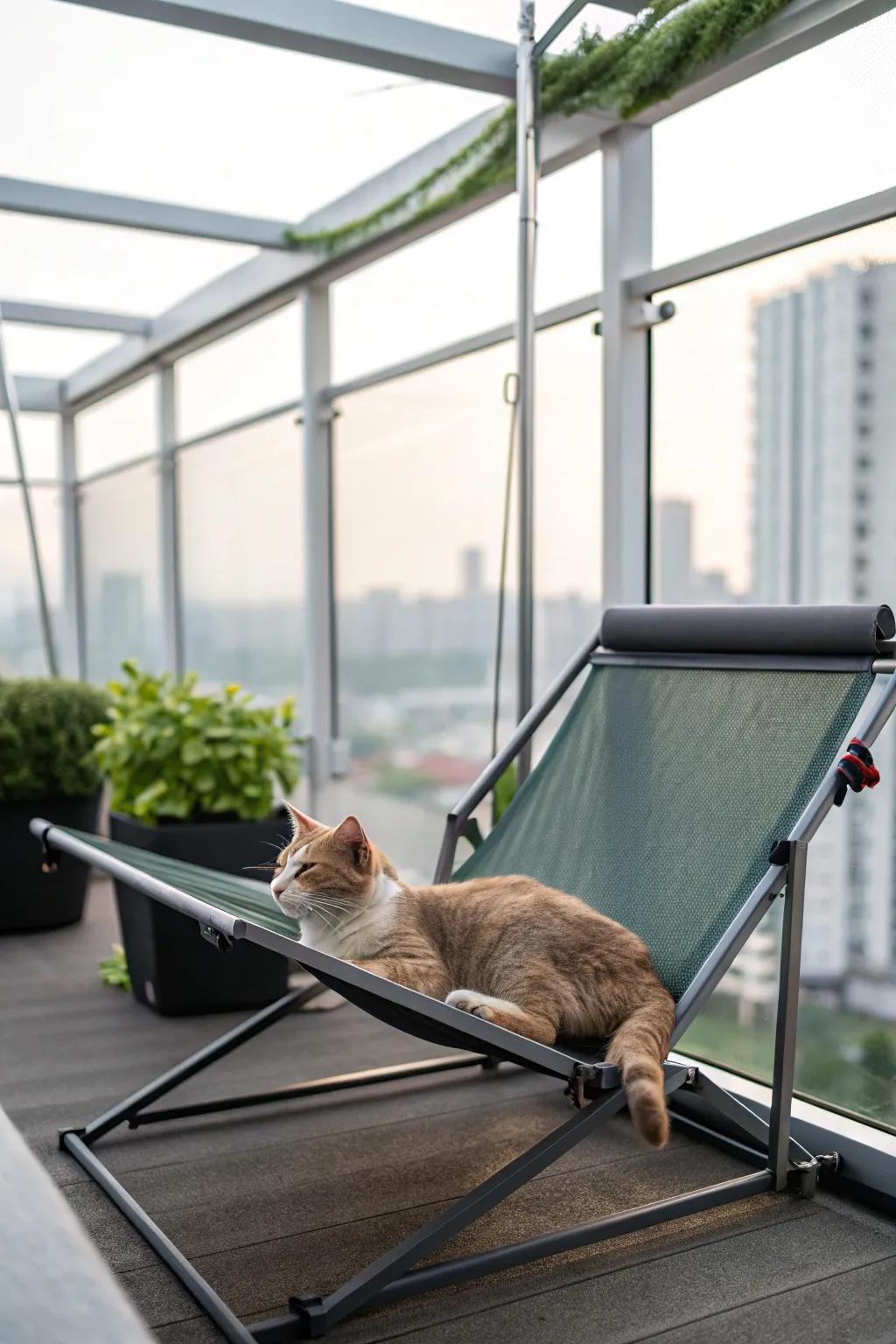 Folding elements help maximize space on smaller balconies.