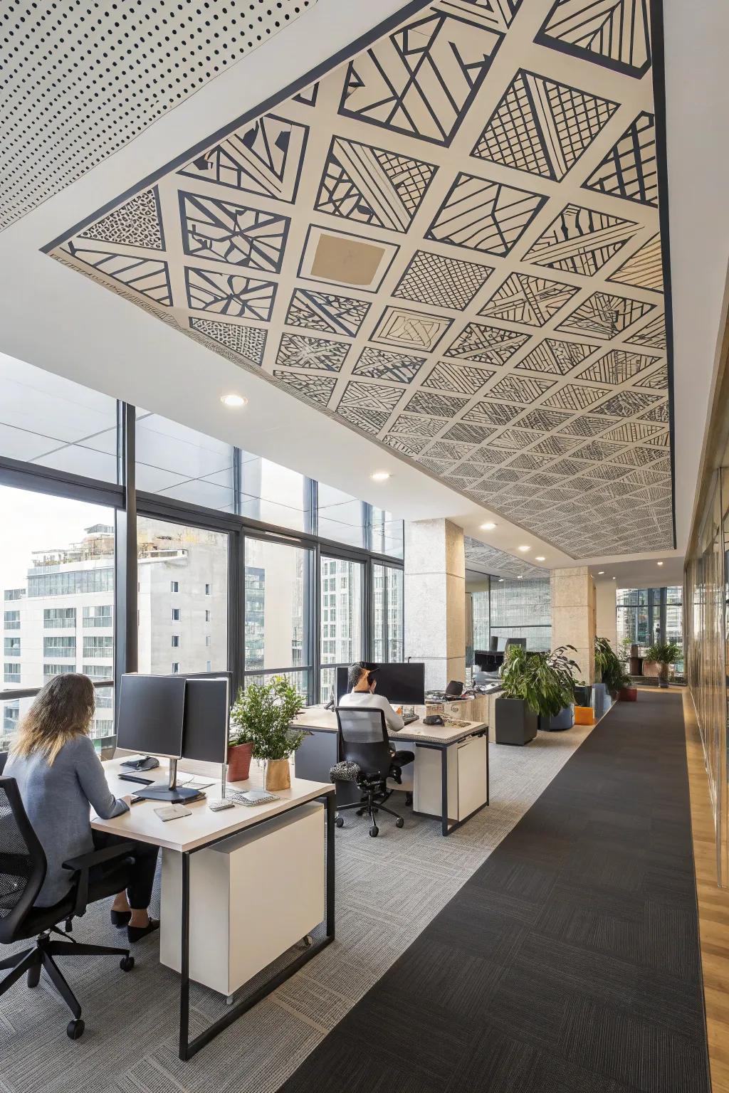 Geometric elements evoke artistry.