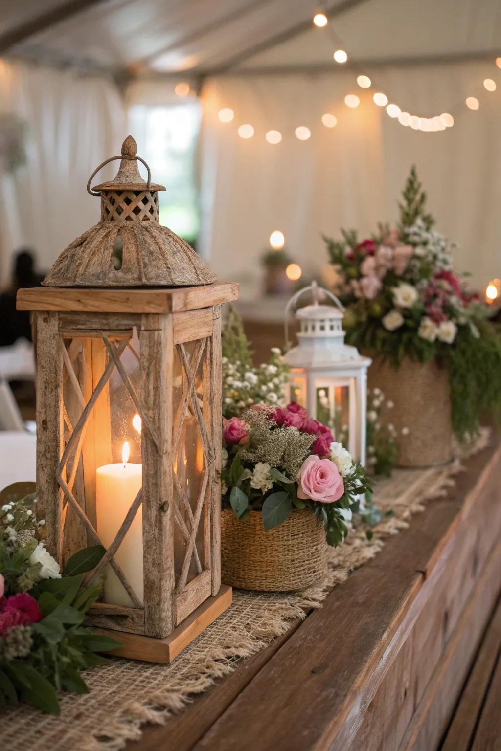 Countryside lanterns establishing a snug ambiance.