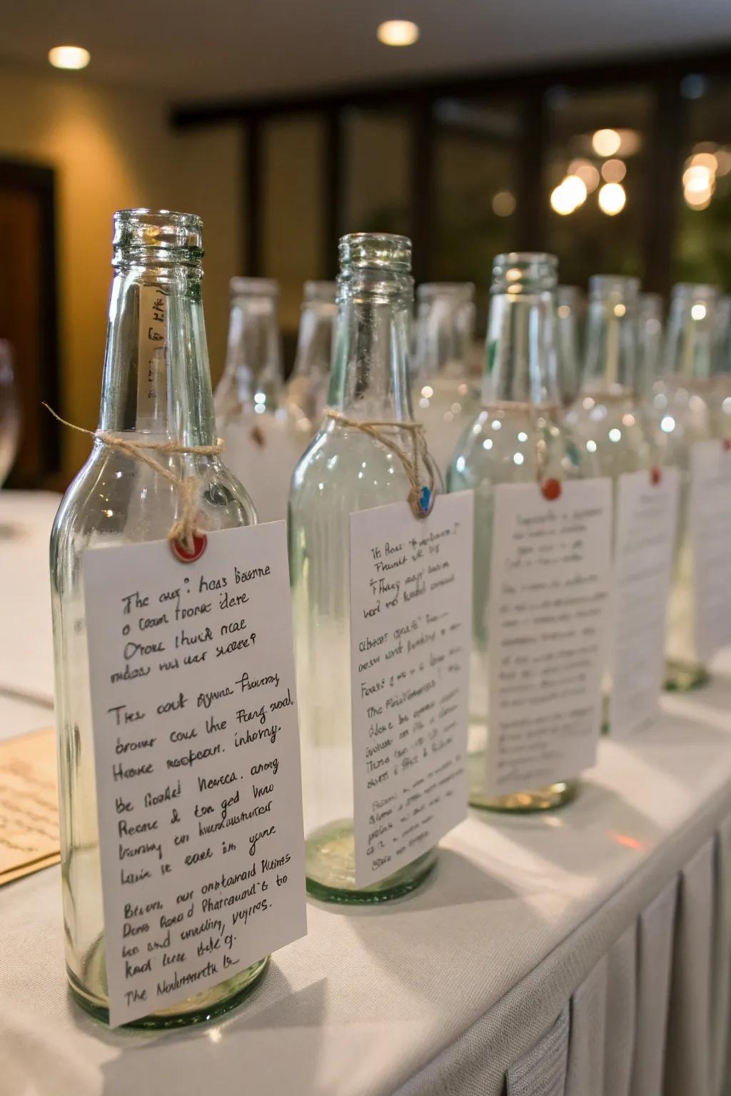 Messages in a vessel provide a heartfelt keepsake for the graduate.