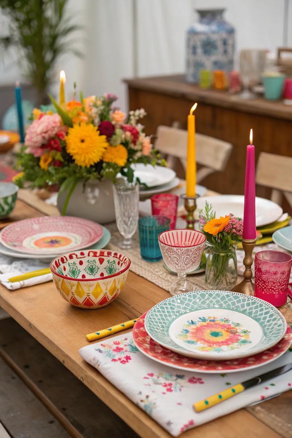 Introduce character with combined crockery.