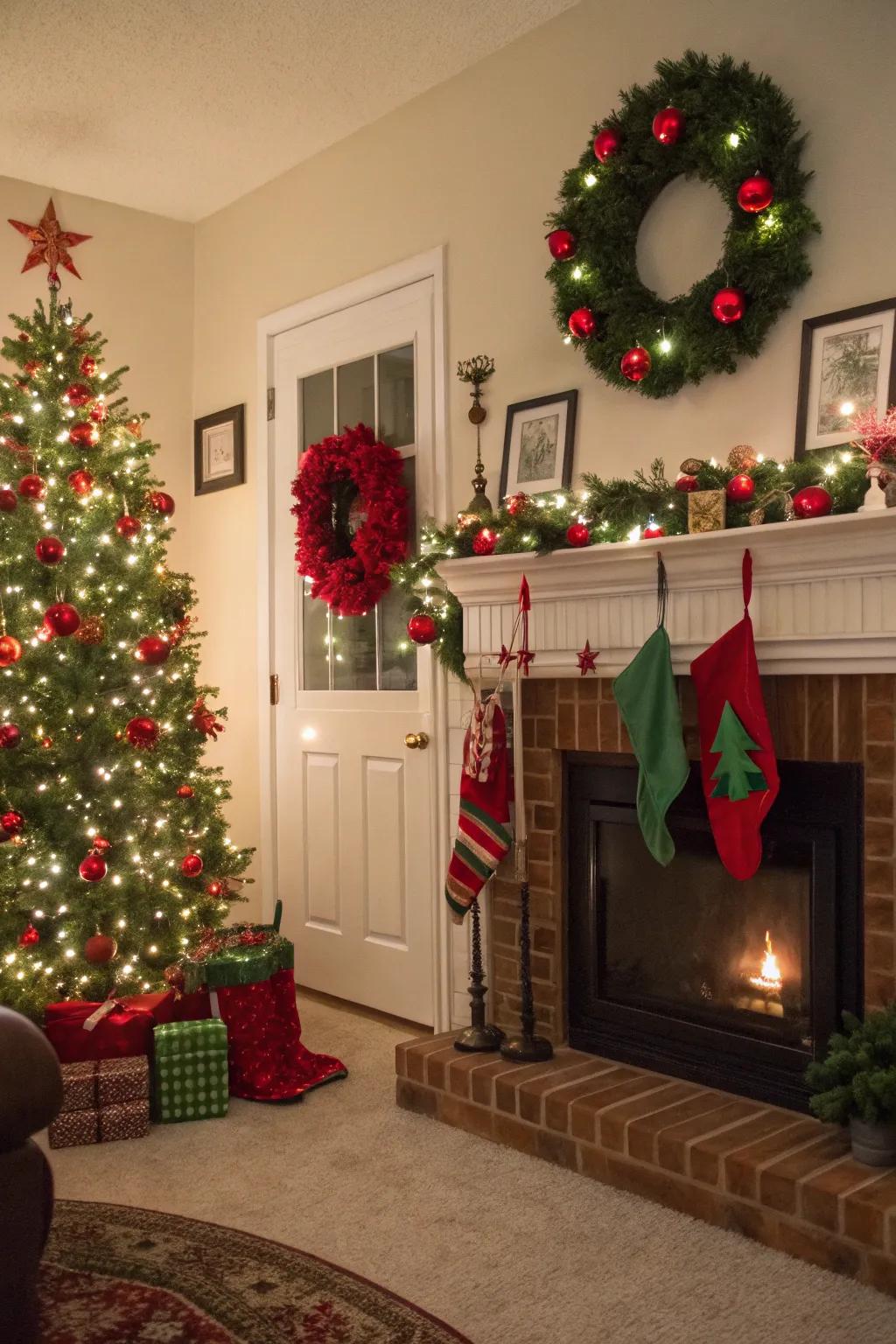 Classic ruby and emerald d&eacute;cor for a nostalgic touch.